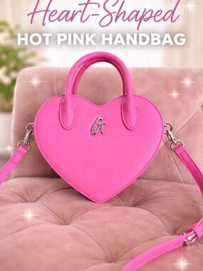 Glam-a-holics Hot Pink Heart-Shaped Crossbody Handbag